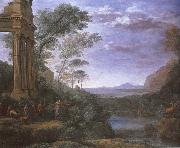 Claude Lorrain, Landscape with Ascanius shooting Silvia deer